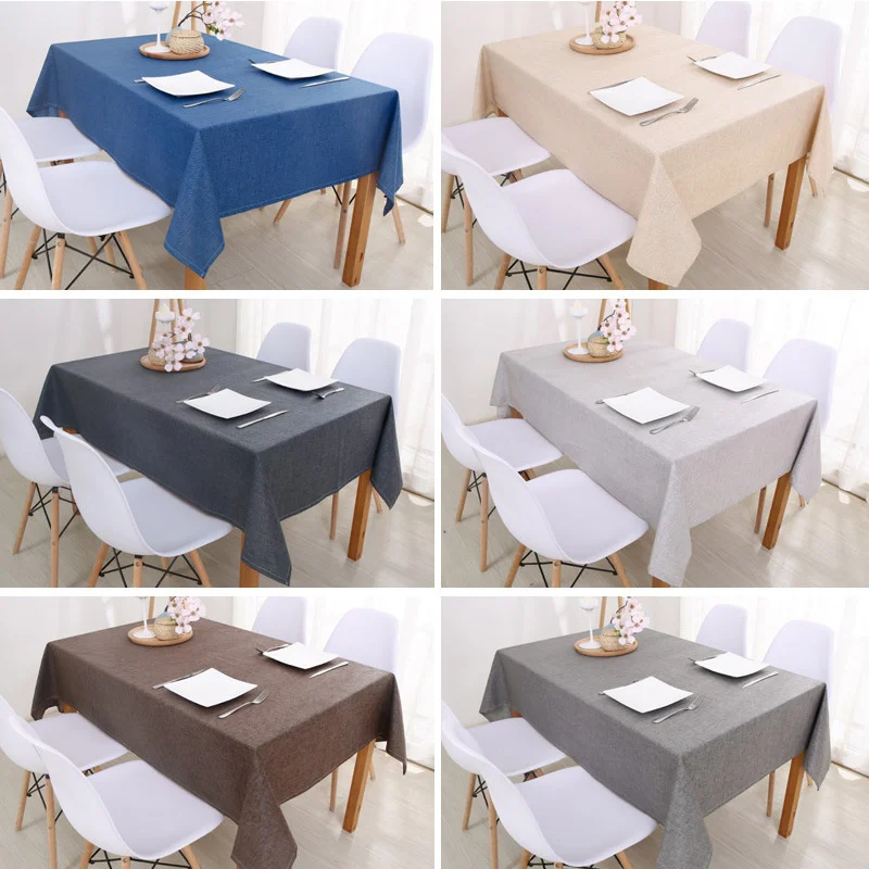 

Decorative Table Cloth Rectangular Tablecloths Dining Table Cover Solid Color Cotton Linen Tablecloth Byetee Dining Table Cover