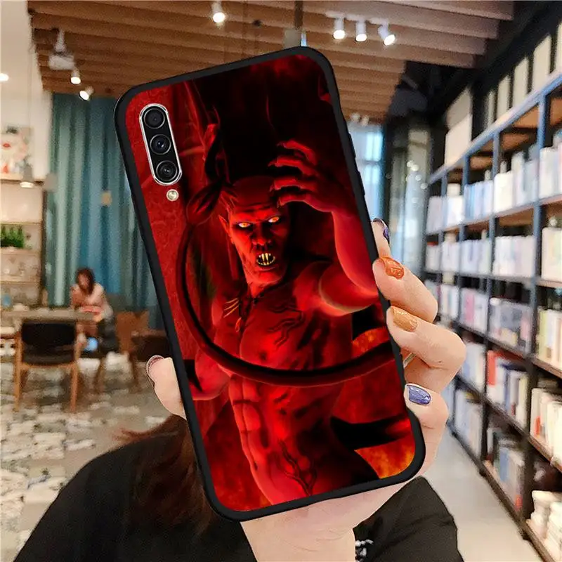 

Devil Satan Horror skull Phone Case For Samsung A20 A30 30s A40 A7 2018 J2 J7 prime J4 Plus S5 Note 9 10 Plus