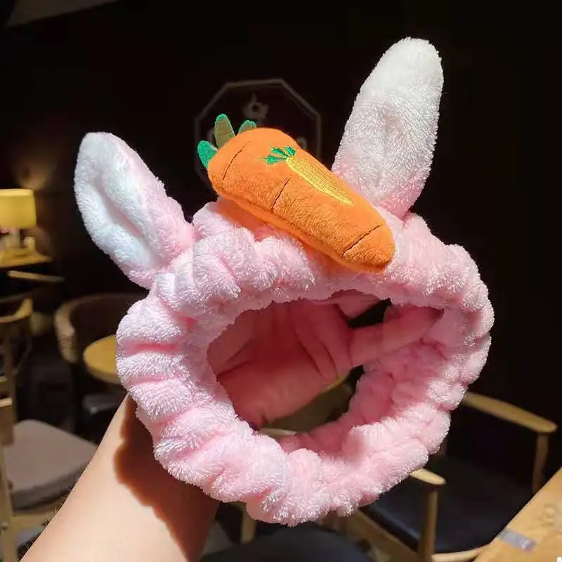 

Korea Hair Bands 2021 for Washing Fashion Bunny Ears Headband for Woman Hair Band Cute Cat Scrunchie Hair Accessories for Girls