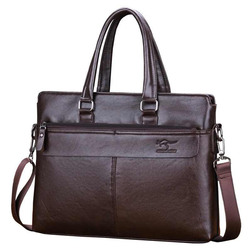 Weysfor PU Leather Men Briefcase Handbag Leather Laptop Bags Male Business Travel Messenger Bags Men's Crossbody Shoulder Bag