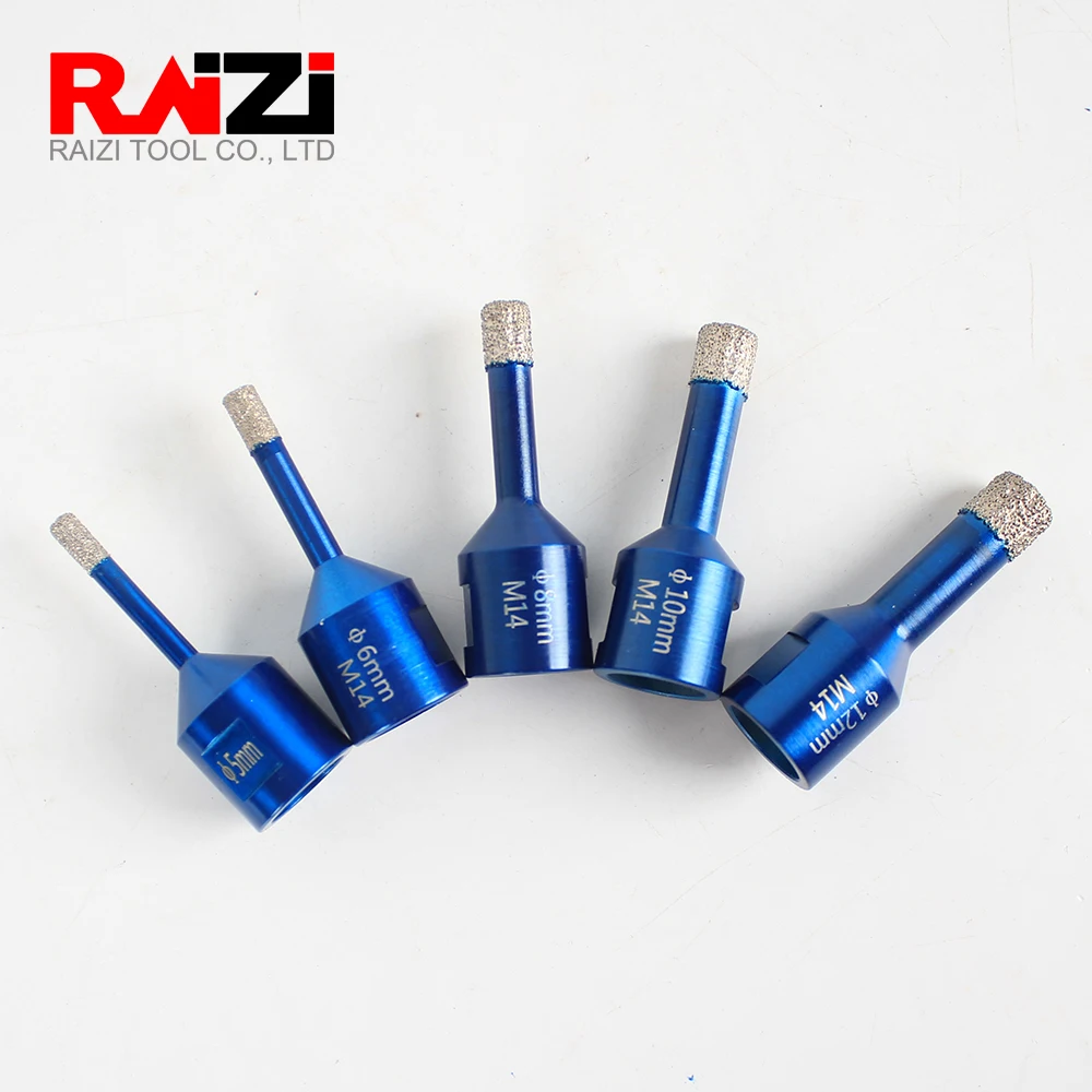Набор сверл Raizi для алмазной плитки фарфор керамика гранит мрамор 5/6/8/10/12/14 мм пила