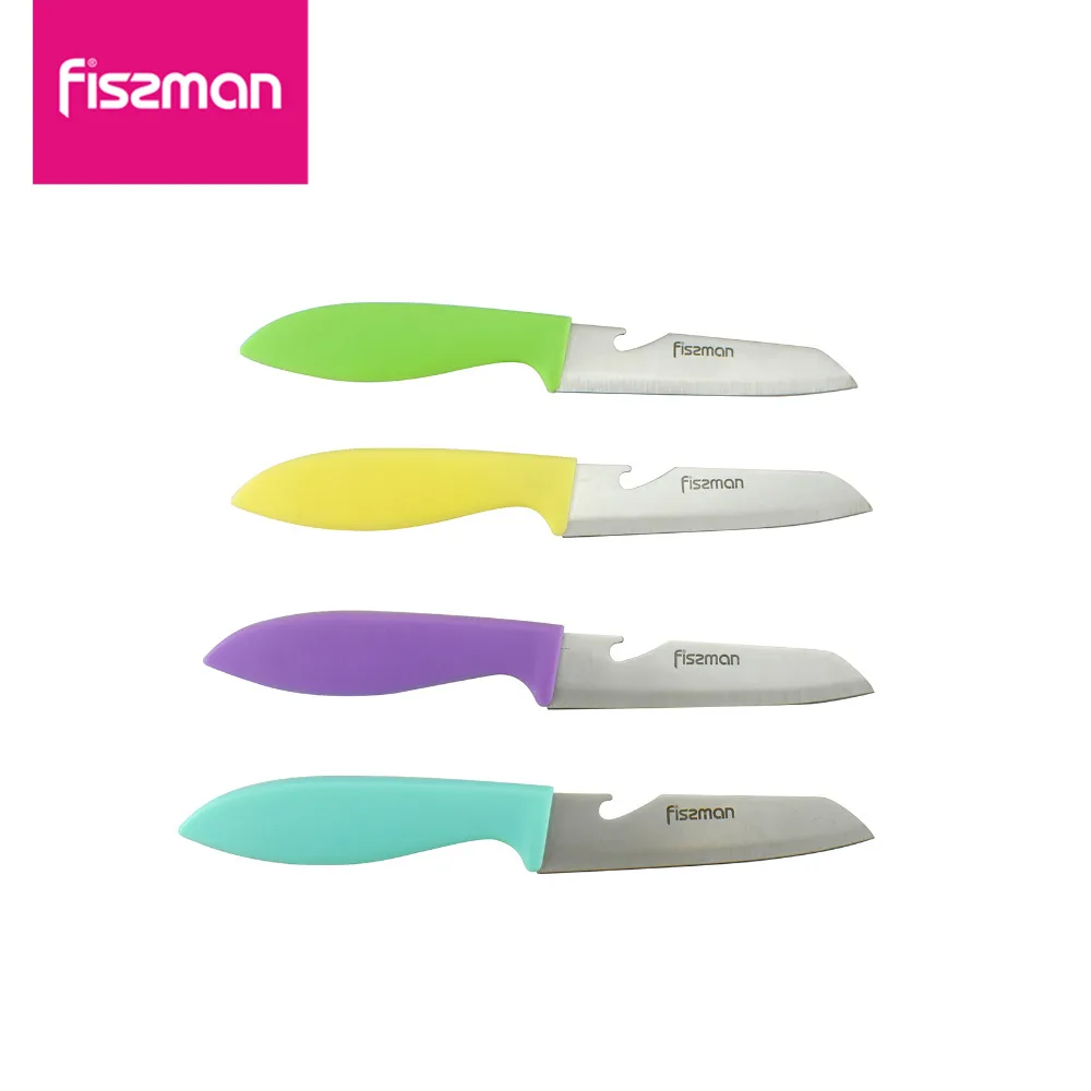 Fissman 4 дюймовый нож для очистки овощей из нержавеющей стали с разноцветным ножом и
