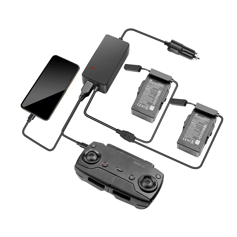 

4in1 port car charger remote control battery Charging for dji mavic air drone accessories