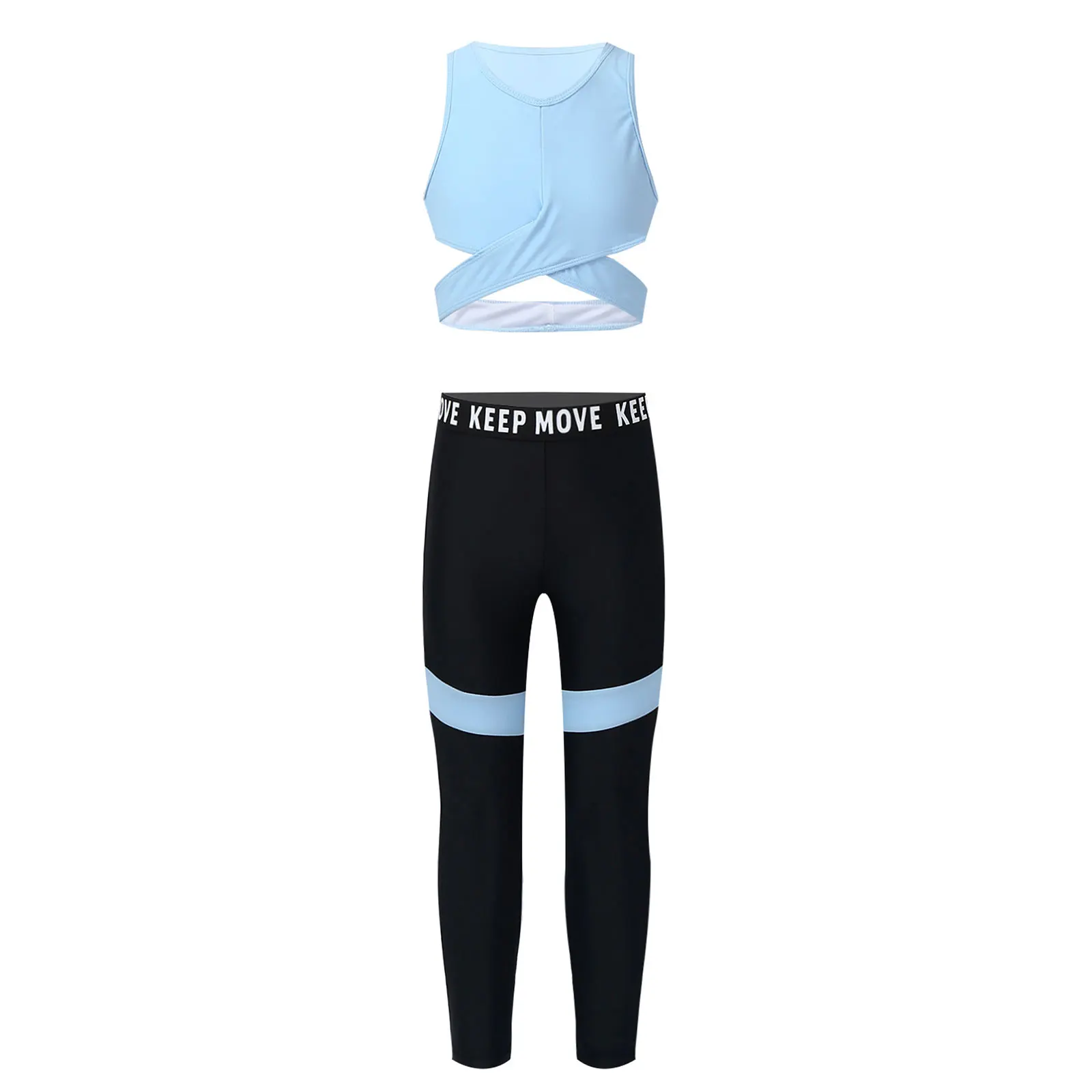 

Kids Tracksuits Clothing Sets for Children Girls Yoga Workout Fitness Girl Running Sports Suit Sleeveless Racer Back Sportswear