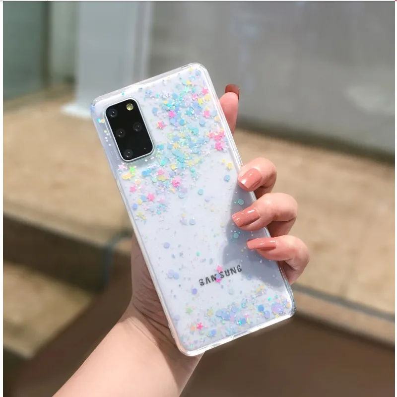 

Fashion Glitter Dream Sequin Star Slicone Phone Case for Samsung A80 A90 A20E A107 A20S A207 A70 A51 A71 Heavy Duty Protection