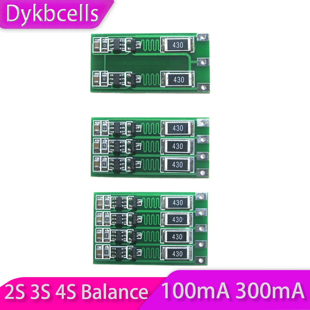 

Dykbcells 2S 3S 4S Balance Board 8.4V 12.6V 16.8V 3.7V 18650 polymer Li-ion Lithium Battery Balancer BMS 100mA 300mA F