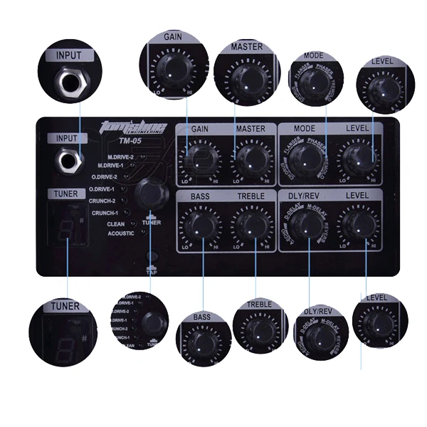 Аромат TM-05 5 Вт Цифровой гитарный усилитель с 8 предустановленных звук и 4 эффекта