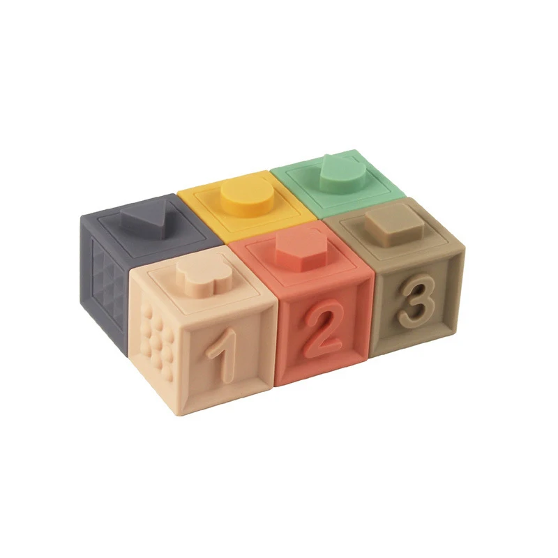 

Macaron Inspire Cognition Educational Toy Soft Rubber Texture Building Block Baby Early Education Xmas Toys For Kids
