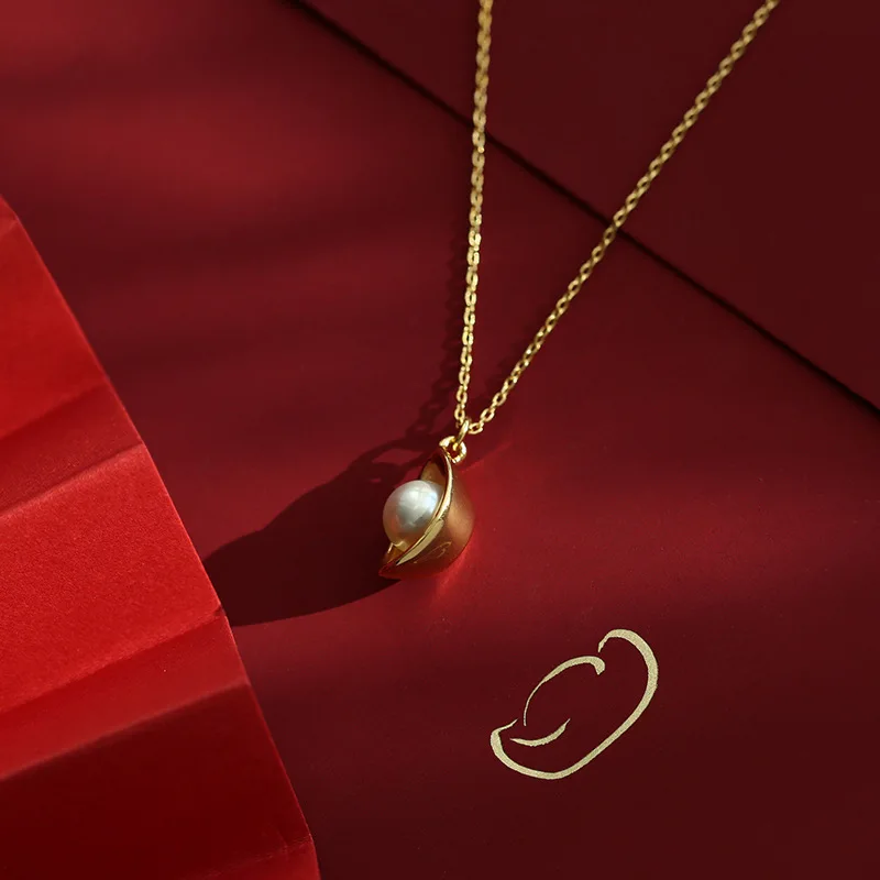 

Богатая серия медный кусок золотое покрытие жемчужное Yuanbao ожерелье женский Простой Жемчуг ключица цепочка свитер