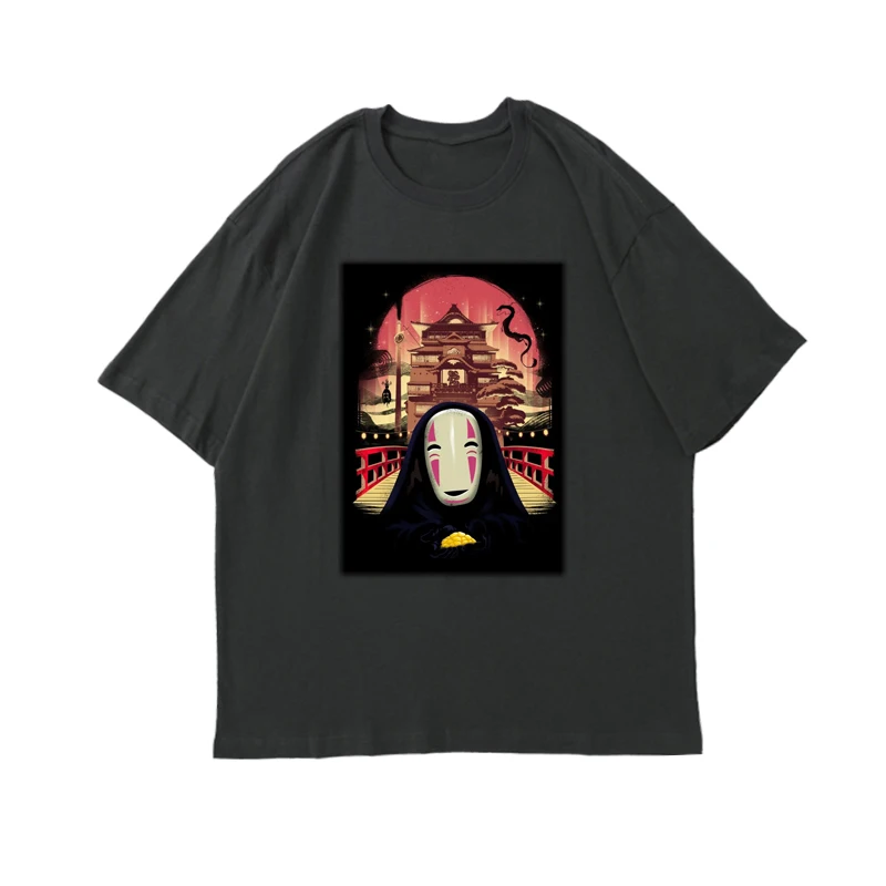 

2021 Spirited Away Manga T Shirt Streetwear Cool Tee Tops for Men Japanese Anime T-shirt Women Clothing Oversized Top Tees