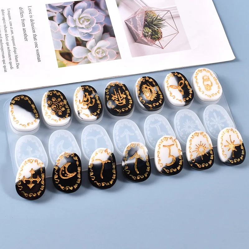 

DIY Crystal Epoxy Mold Cool Rune Pendant Jewelry Handmade Silicone Molds for Resin