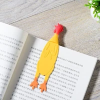 1pcs3d stereo screaming chicken shape bookmark fun student reading book page clip paging books school office supplies