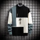 Новый Зимний кашемировый теплый свитер, Мужская водолазка, Мужской пуловер, лоскутные облегающие свитера, топы, вязаный мужской рождественский джемпер