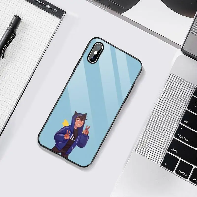 

quackity fanart cartoon image Phone Case Tempered glass For iphone 6 6S 7 8 plus X XS XR 11 12 mini PRO MAX