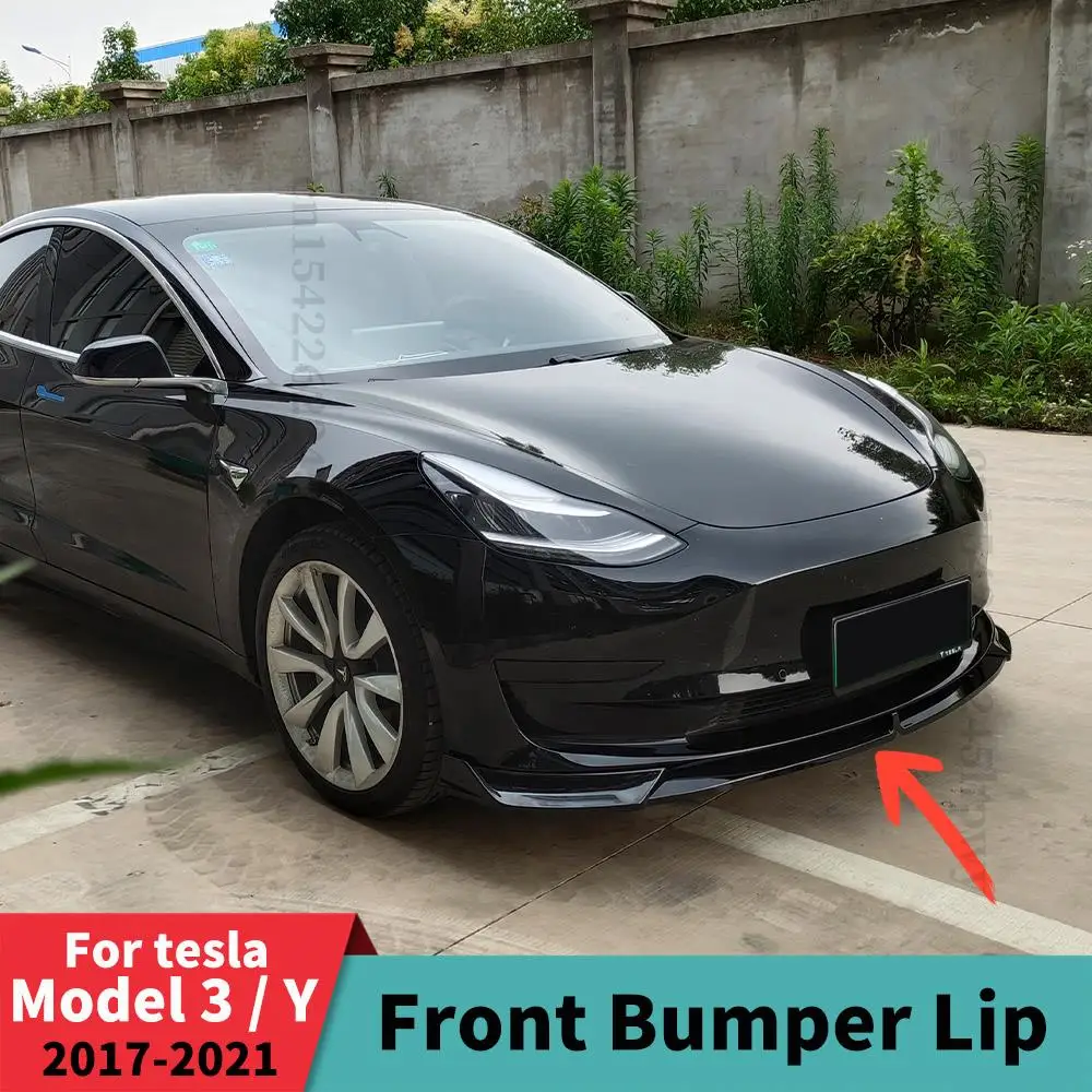 Frontschürze Lippe Kinn Carbon Fiber Körper Kit Spoiler Deflektor Tuning Zubehör Für Tesla Modell 3 Y 2017 2018 2019 2020 2021