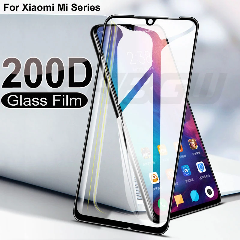 

200D Tempered Glass For Xiaomi Mi Play 9 8 SE 9T Pro CC9 CC9E Screen Protector mi 8 9 10 A2 A3 Lite Poco F1 6 6X Protective Film