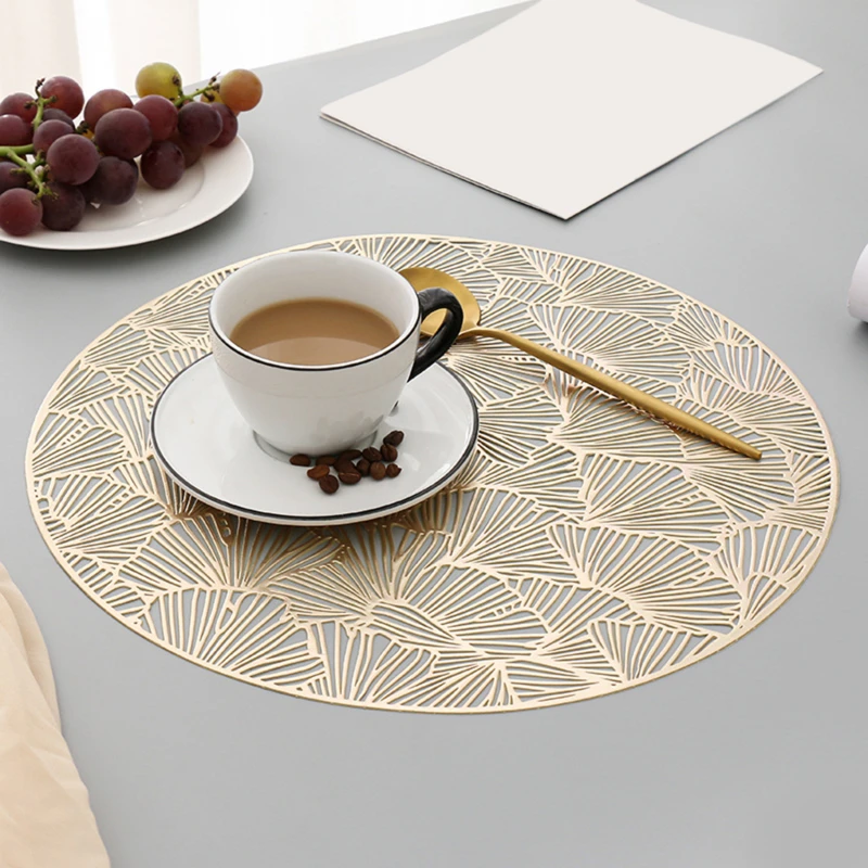 

HOT PVC Round Table Place Mat Dining Pad Cloth Crochet Placemat Cup Mug Tablecloth Tea Coaster Handmade Doily Kitchen