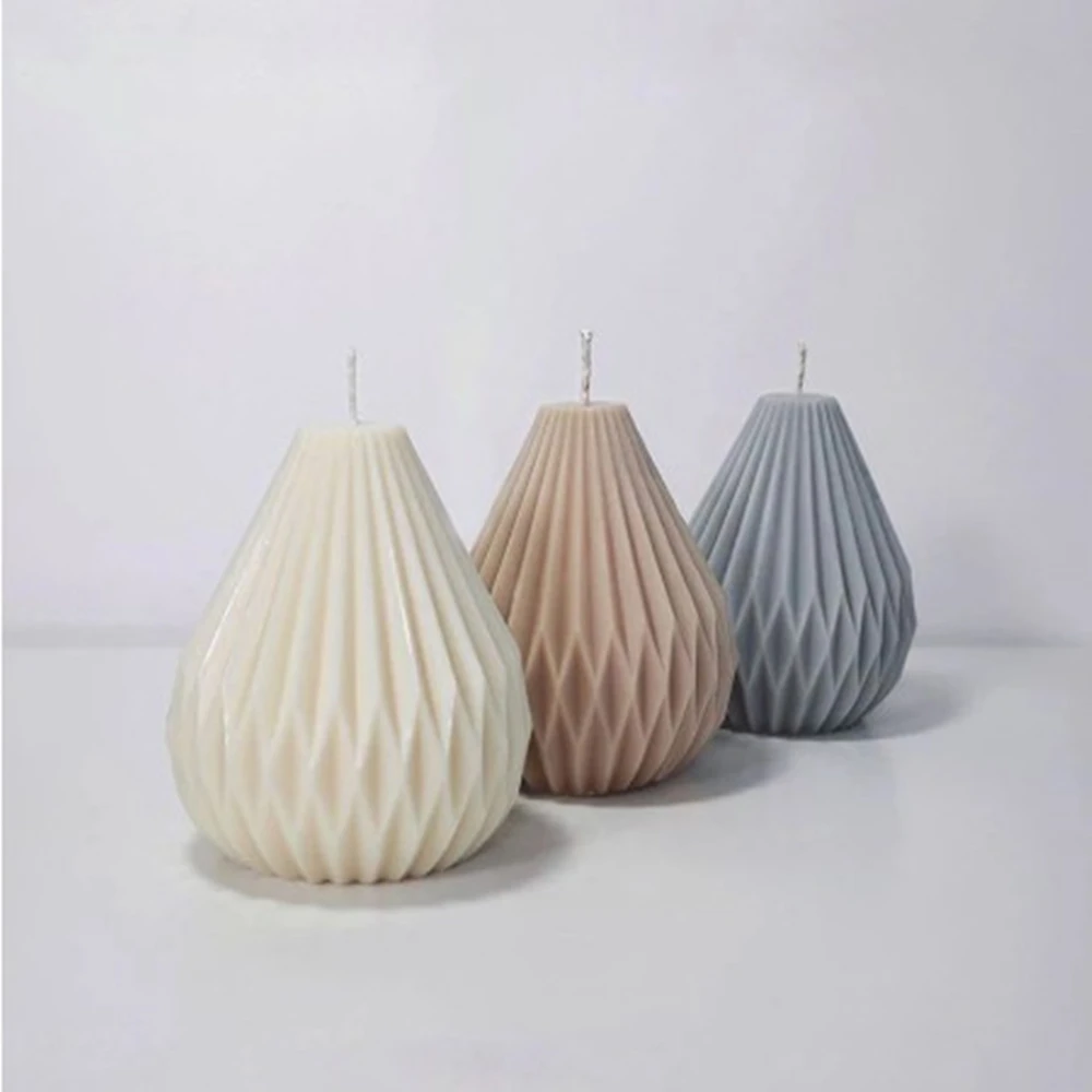 Геометрическая линия силиконовая форма в виде свечи груши оригами ракушки