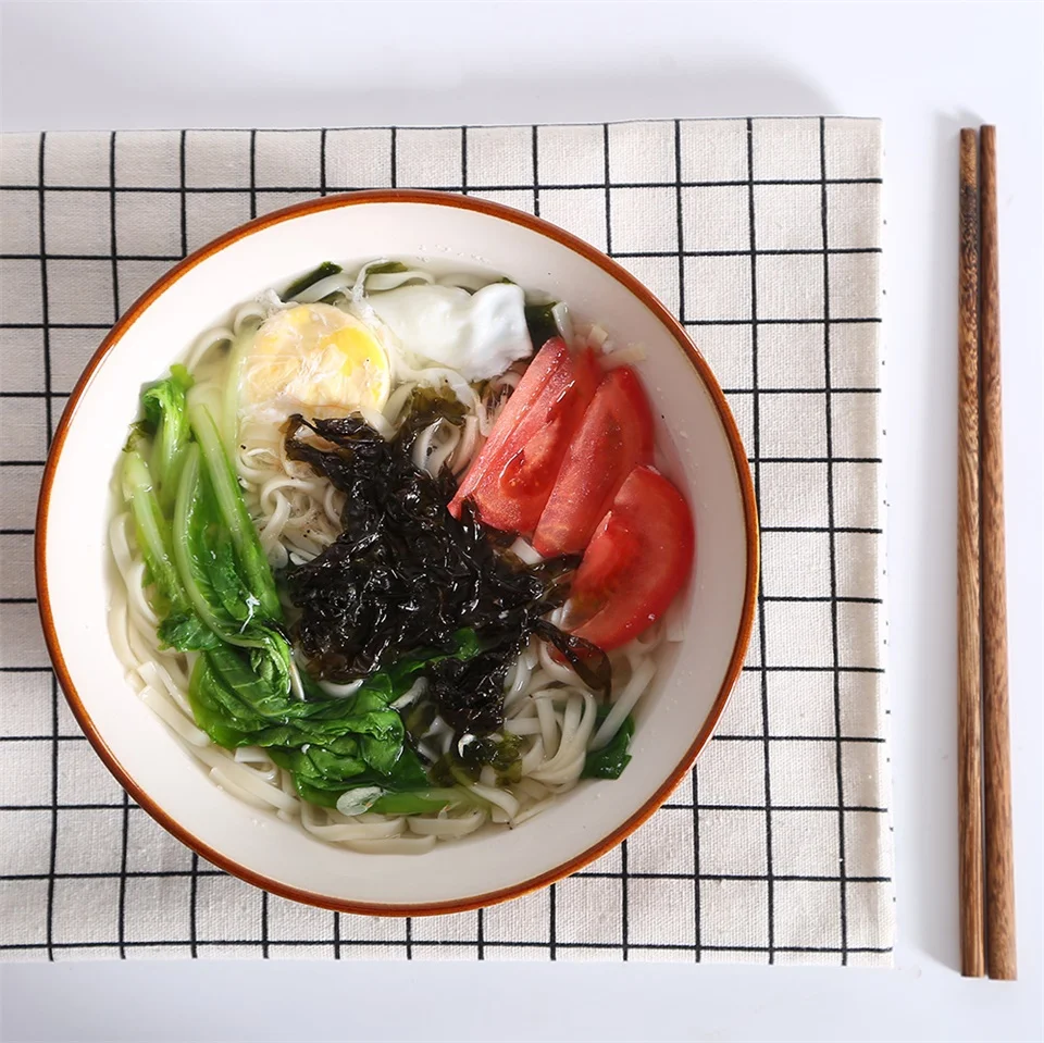 Простая 7 дюймов керамическая мелкая чаша Ramen Бытовая миска для лапши фруктовая