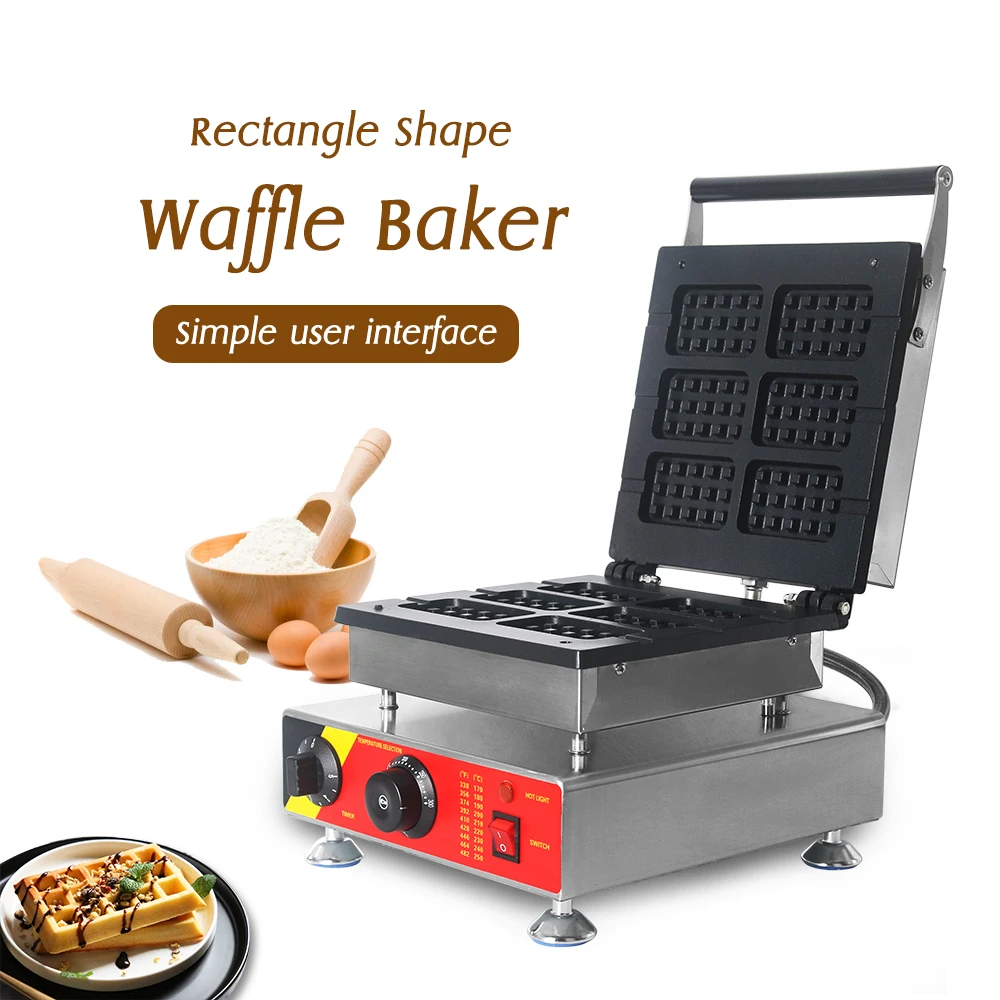 ITOP Electric Rectangle Shape Waffle Maker Heavy Duty Non-stick waffle Machine Stainless Steel Hot Plate Iron Oven | Бытовая техника