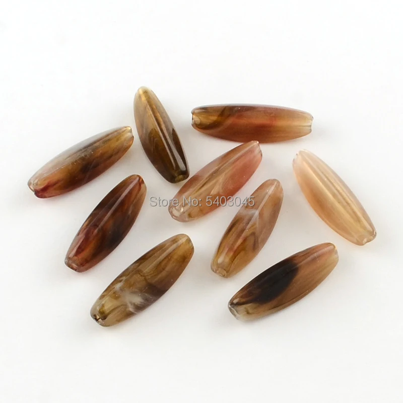 

Rice Imitation Gemstone Acrylic Beads, Mixed Color, 28x9x9mm, Hole: 2mm