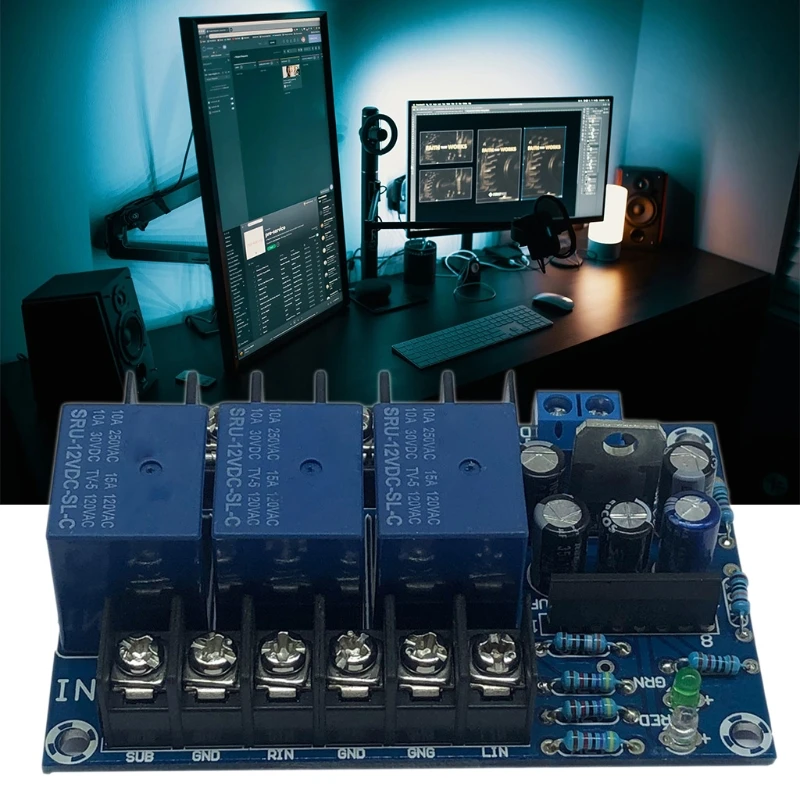 

Speaker Protection Circuit Board AC 12-18V 3-channel Power Amplifier Module BTL Speaker Protector Finished Board