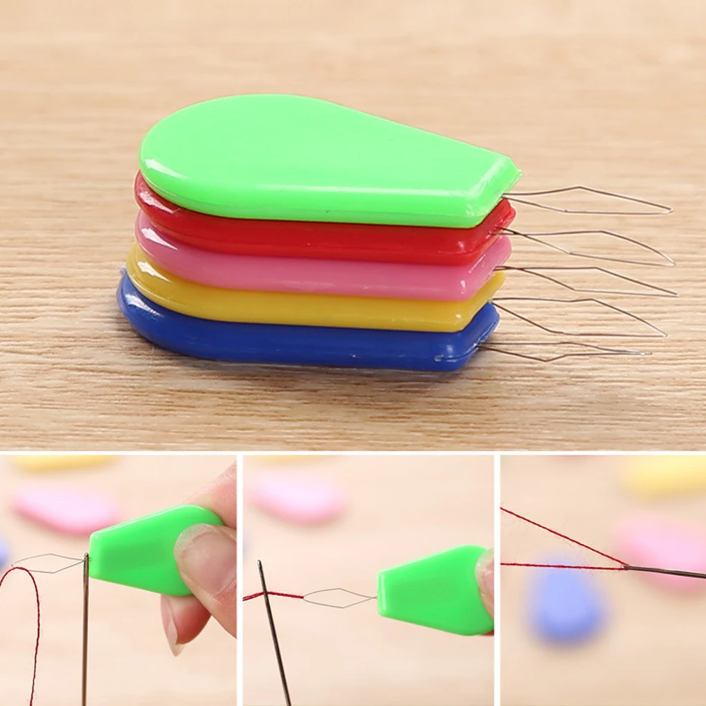 

Plastic Threader Cross Stitch Sliver Bow Wire Needles Multicolor Insertion Tools Sewing Machine DIY Craft Accessories
