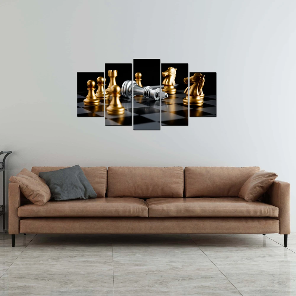 Чекмат! Картина Королева в шахматах настенное искусство печать на холсте