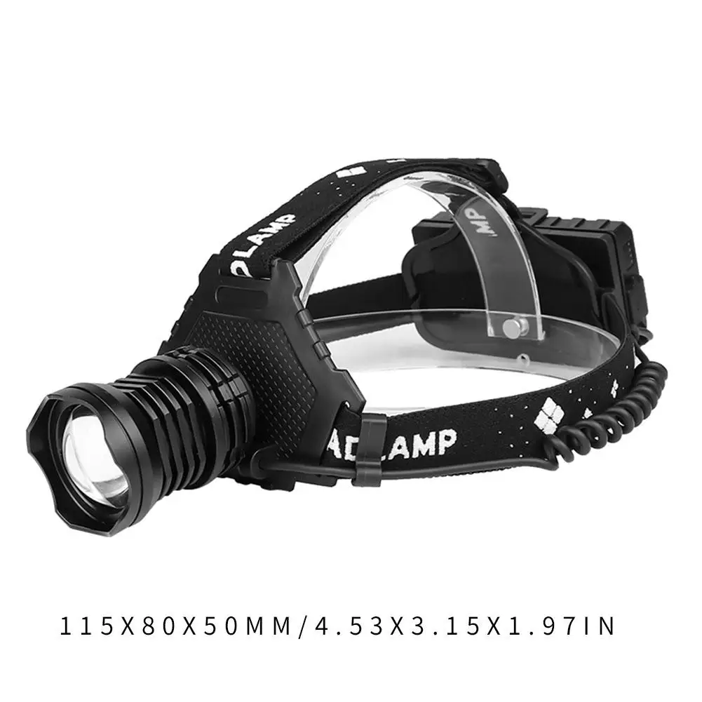 

Small Rechargeable XHP70LED Flashlights Adjustable With Power Output Function Outdoor Fishing Zoom Torch Headlight