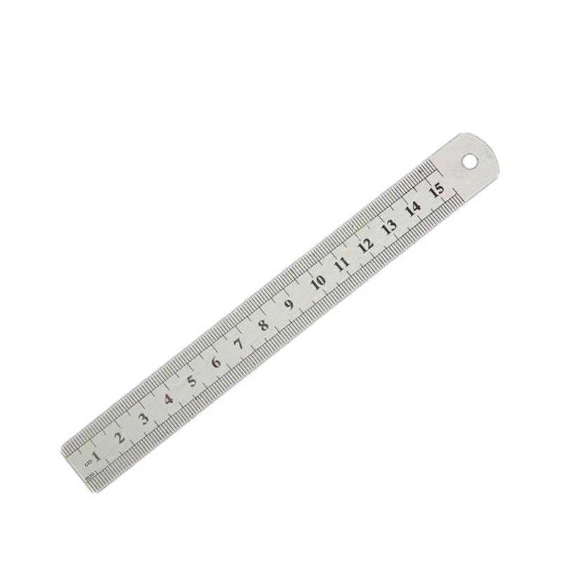 15cm 15/20/30 см измерительный инструмент Метрическая линейка точность Нержавеющая сталь металлическая линейка Двусторонняя канцелярские принадлежности - Цвет: 15cm