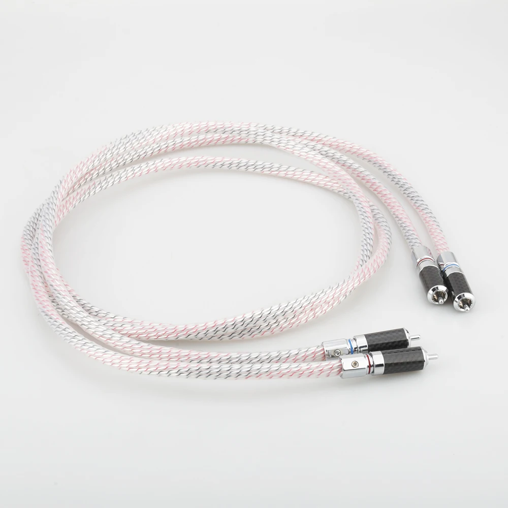 Пара посеребренных аудио RCA соединительных кабелей Nordost Valhalla 7N с разъемом из