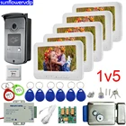 Система внутренней связи 7inchs видео телефон двери камера Система Rfid карты разблокировка домофон ключ с электронным дверным замком дверной звонок Домофон