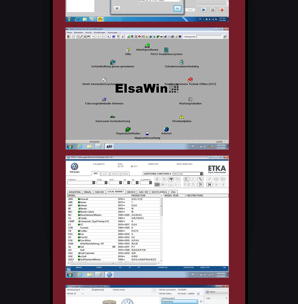 VAS5054 с HDD ODIS Инженерная версия ELSA WIN информация по обслуживанию ETKA аксессуар запрос OKI полные чипы