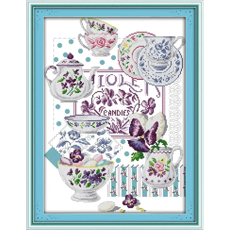 Joy Sunday Cup tale/картины с напечатанным счетом холст сделай сам DMC 14CT китайский Набор