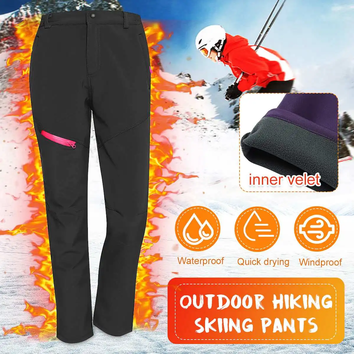 

Electric Heating pants Inslole Camping Women's Plus USB Intelligent Heated Warm Trousers Quick Dry Warm Knee Trouser Pant Sport