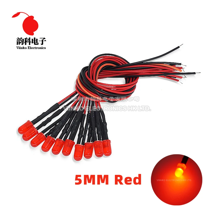 Светодиод 3 мм, 5 мм, 8 мм, 10 мм, 12 В, 20 см, предварительно проводной белый, красный, зеленый, синий, желтый, оранжевый, диодный декоративный светильник, светоизлучающие диоды