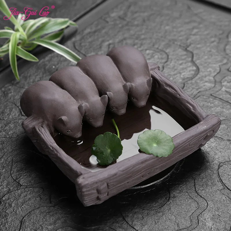 

JIA-GUI LUO Tea Pet Piglet Purple Clay Home Decor Tea Decoration Tea Pet Clay Tea Pet N018