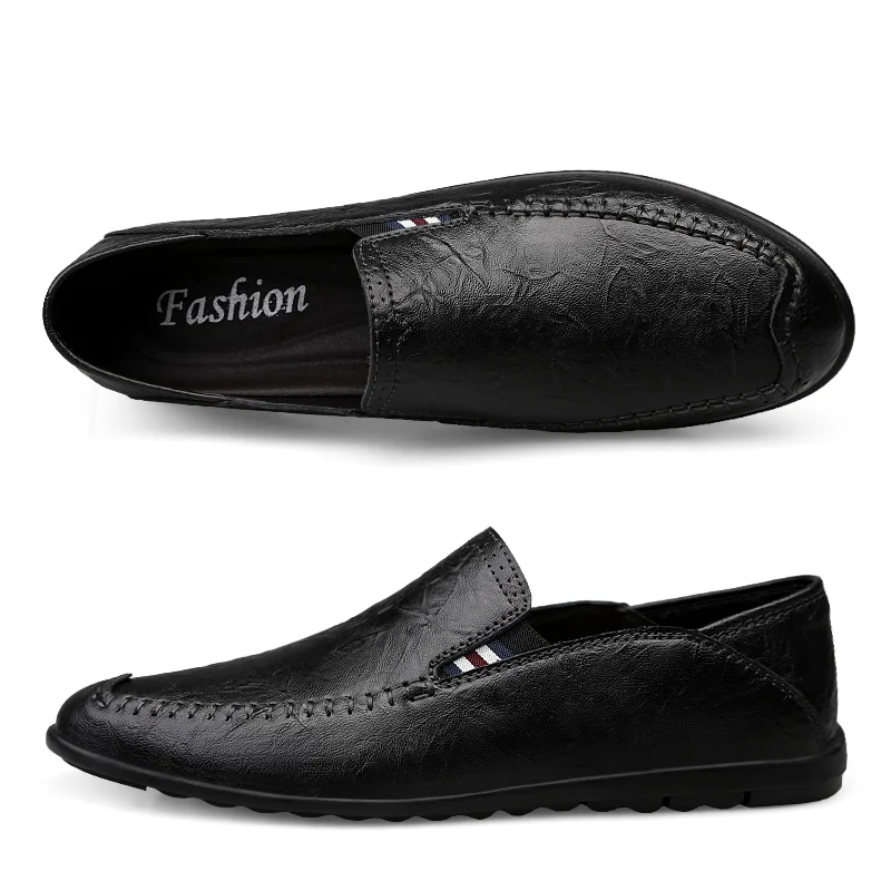 

Мокасины мужские кожаные, лоферы, роскошные брендовые итальянские, плоская подошва, без застежки, повседневная обувь для отдыха, большие ра...