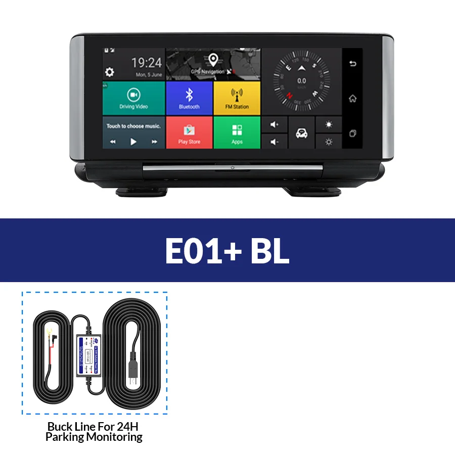 E01-BL E-ACE E01 Автомобильный видеорегистратор gps 4G навигационный трекер " Android 5,1 Автомобильная камера wifi 1080P ADAS видео рекордер для автомобильных навигаторов туризма - Название цвета: E01-BL