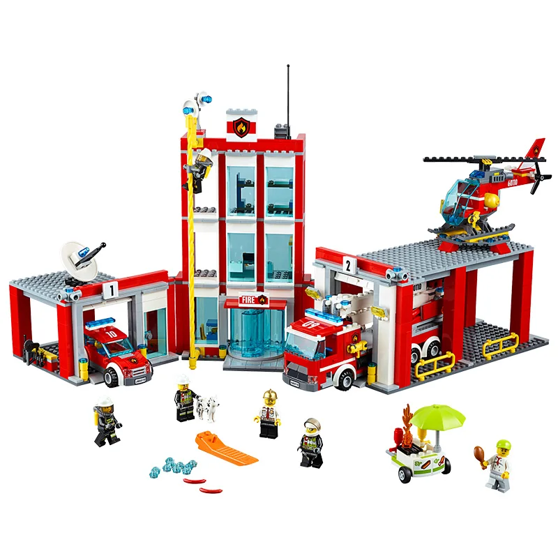 

10831 City Series Fire Department 60110 Children's Building Block Toy Gifts