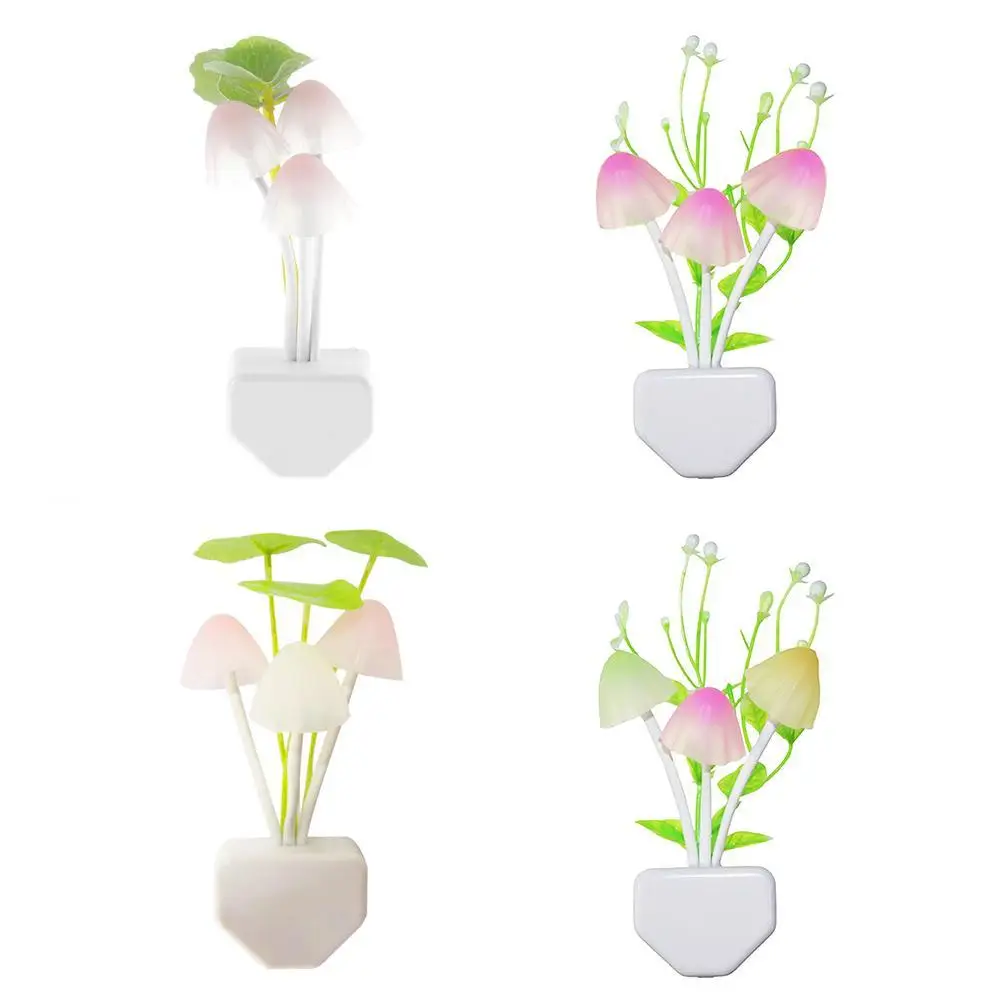 

Fashion Flower Mushroom Led Night Light Sensor Baby Room Decor Plug Bed Lamp Us W0F1