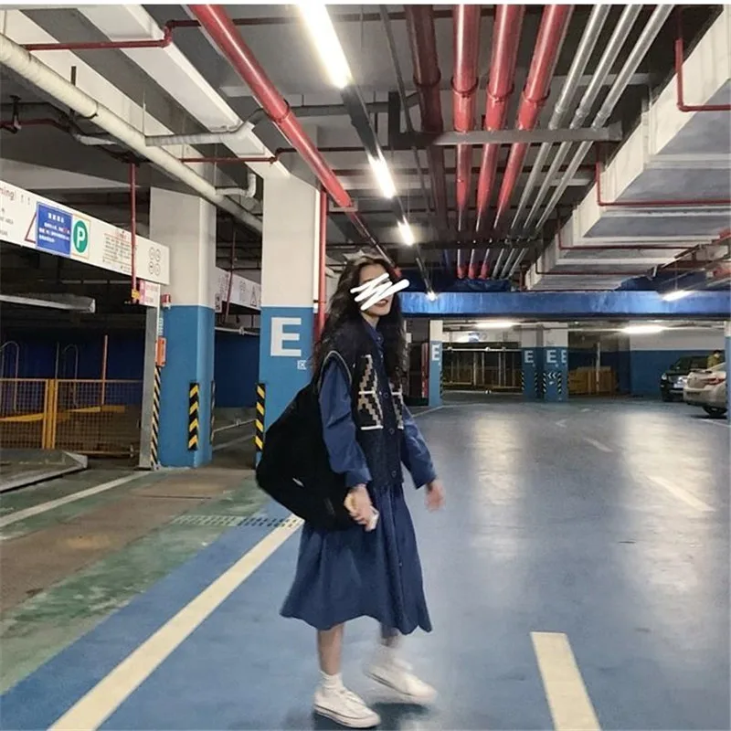 Женское длинное платье винтажный комплект из 2 предметов голубое свободное