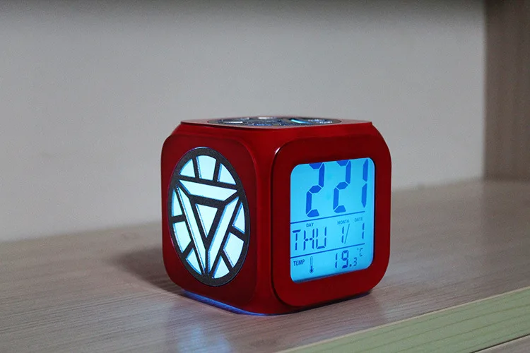 3D будильник Marvel Мстители Человек-паук Железный человек детский светодиодные