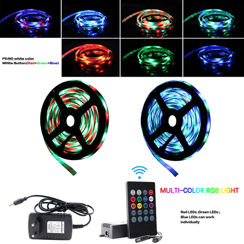 Светодиодная лента RGB 12 В SMD 2835 Водонепроницаемая 5 м 10 15 гибкая неоновая диодный
