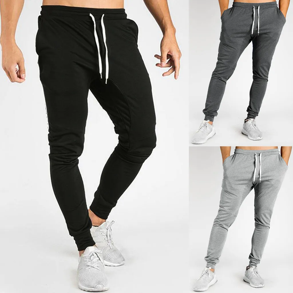 Брюки мужские повседневные спортивные длинные брюки с карманами для фитнеса и