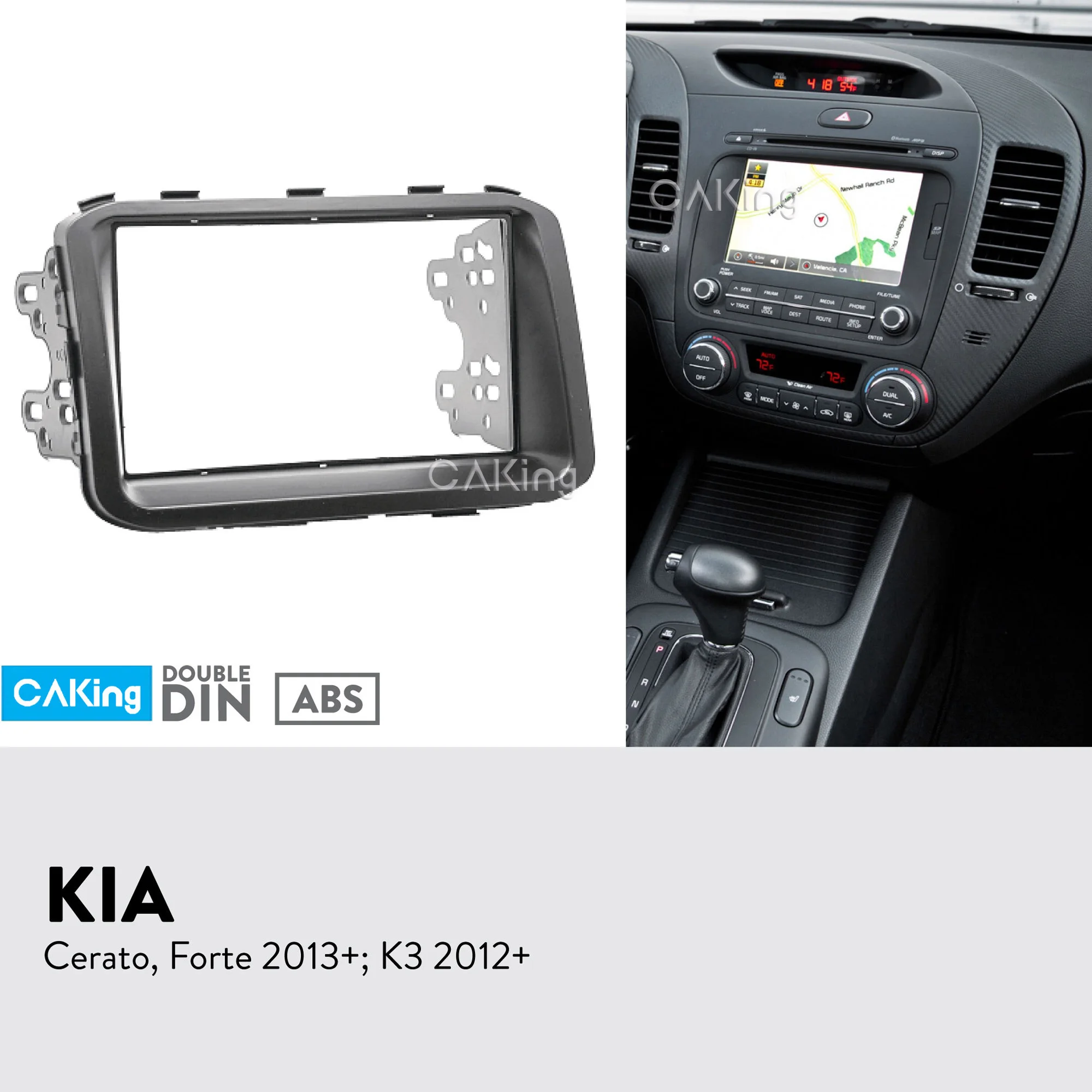 Двойная Din Автомобильная фасция Радио панель для KIA Cerato Forte 2013 + K3 2012 Dash Kit Facia