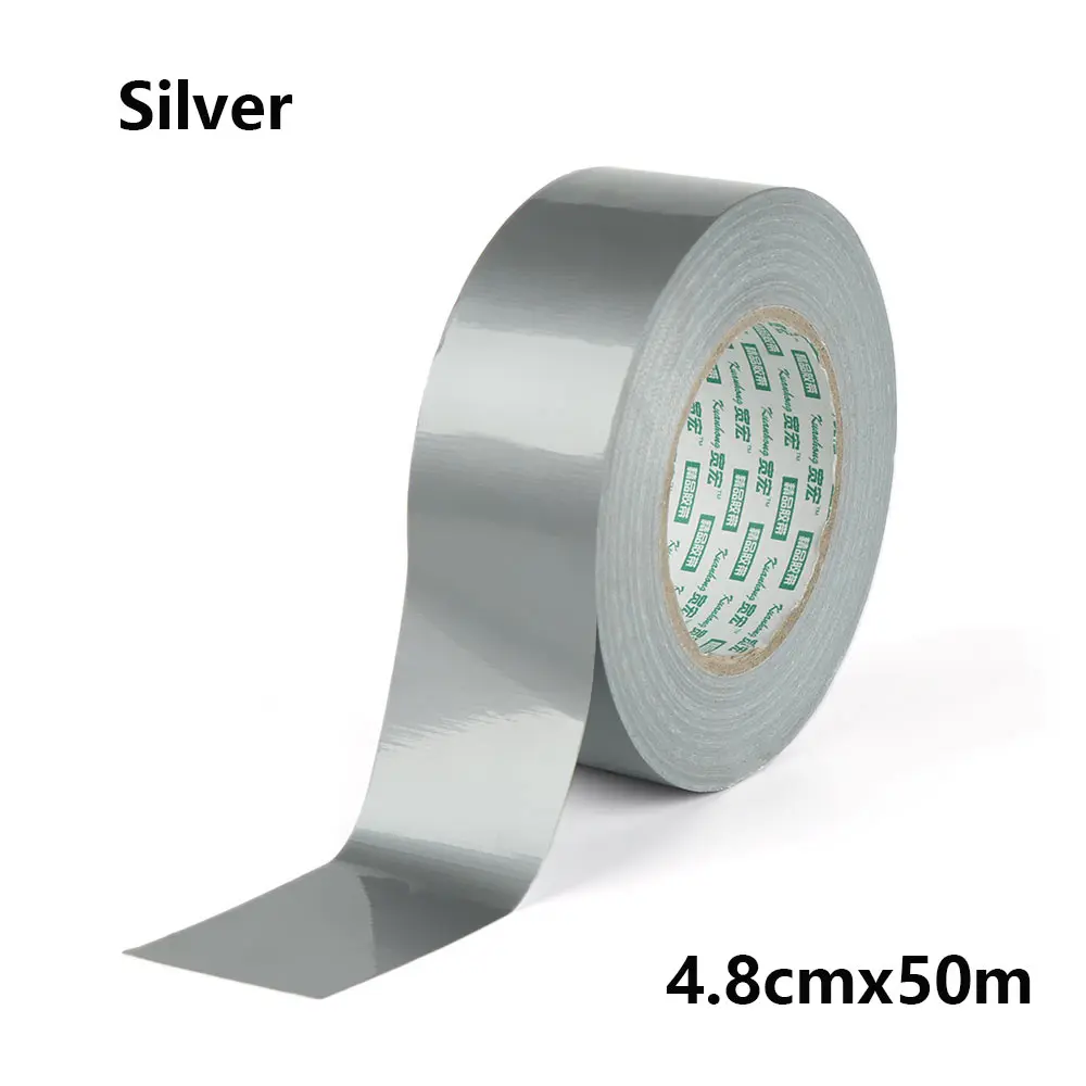 4.8cmx50m-silver 1 шт. многоцелевой самоклеющийся Прочный красочный резиновый силиконовый ремонт водонепроницаемый склеивающий скотч спасательный самоплавящийся провод - Цвет: 4.8cmx50m-silver