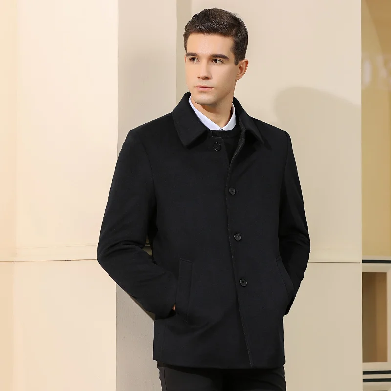 Зимняя короткая мужская куртка без однотонная бейсболка Повседневная