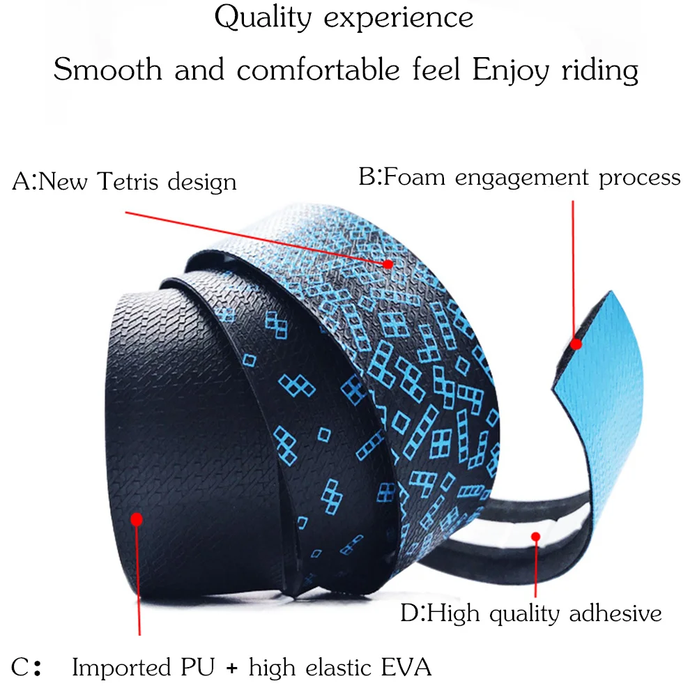 Лента для руля дорожного велосипеда Антивибрационная изогнутая руль из ЭВА и