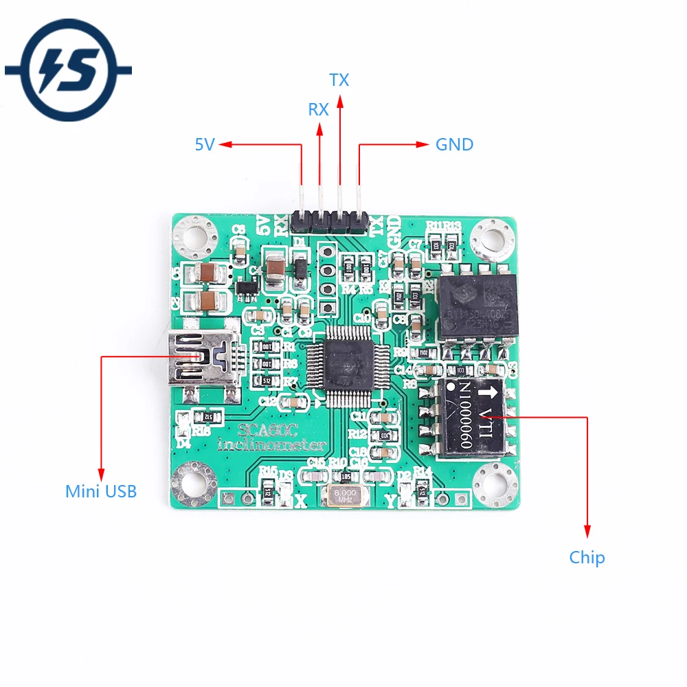 Модуль датчика наклона SCA60C для Arduino двухосевой контроллер управления UART AT тестер